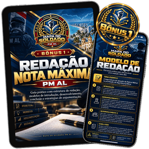 Capa ilustrativa do bônus Redação Nota Máxima para o concurso da PM AL 2026